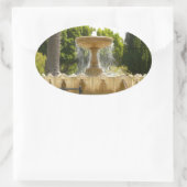 Sausalito Fountain California Travel Photography Ovale Sticker (Tas)