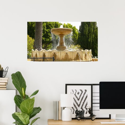 Sausalito Fountain California Travel Photography Poster (Thuiskantoor)