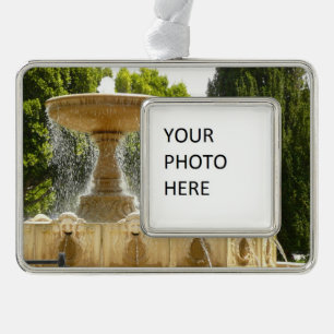 Sausalito Fountain California Travel Photography Verzilverd Omlijst Ornament