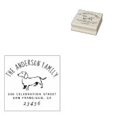 Sause Dog | Aangepast familienaam en retouradres Rubberstempel (Gestempeld)