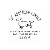 Sause Dog | Aangepast familienaam en retouradres Rubberstempel (Afrduk)