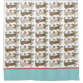 Sause Dog Dachshund Pattern Douchegordijn (Voorkant)