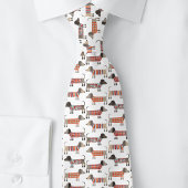 Sause Dog Dachshund Pattern Stropdas