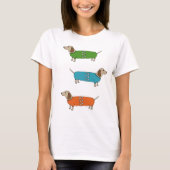 SaUSE Dogs Dachshund in Jumpers Bone Top T-Shirt (Voorkant)