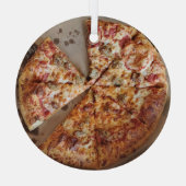 Sause Pizza Thick Crust met kerstmis Glas Ornament (Achterkant)