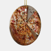 Sause Pizza Thick Crust met kerstmis Keramisch Ornament (Rechts)