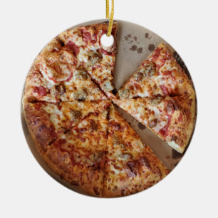 Sause Pizza Thick Crust met kerstmis Keramisch Ornament