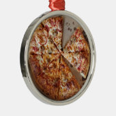 Sause Pizza Thick Crust met kerstmis Metalen Ornament (Rechts)