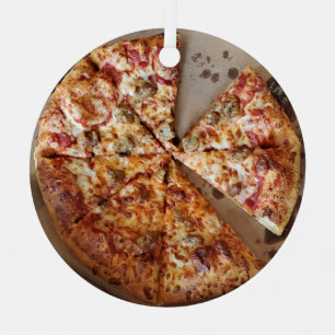 Sause Pizza Thick Crust met kerstmis Metalen Ornament