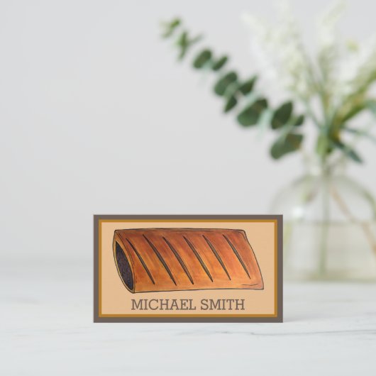 Sause Roll British Food Savory Pastry Chef Café Visitekaartje (Staand voorkant)