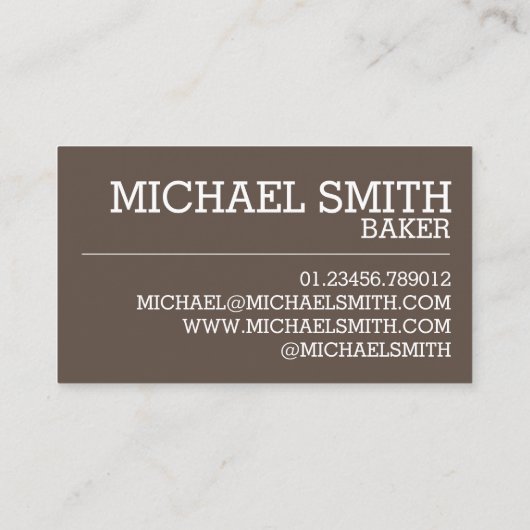 Sause Roll British Food Savory Pastry Chef Café Visitekaartje (Achterkant)