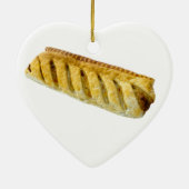 Sause Roll Heart Shaped Kerstversiering Keramisch Ornament (Achterkant)