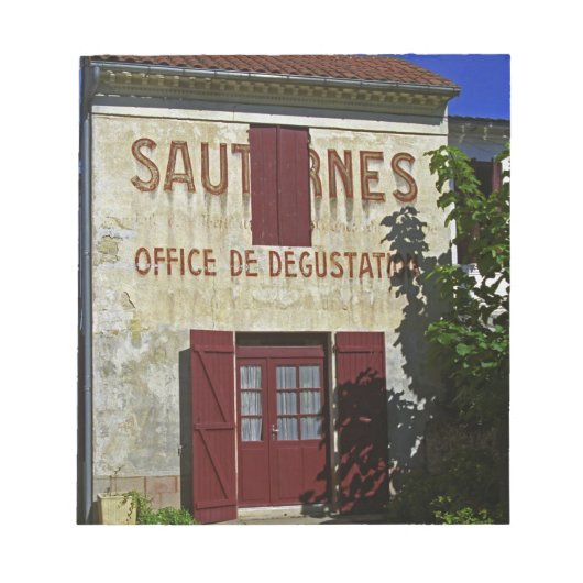 Sauternes Office de Degustation (Wijnproeverij Notitieblok (Voorkant)