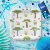 Sauvanna Arbres en Poussins Africans Papieren Bordje (Feest)