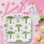 Sauvanna Arbres en Poussins Africans Papieren Bordje (Feest)