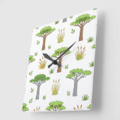 Sauvanna Arbres en Poussins Africans Vierkante Klok (Hoek)