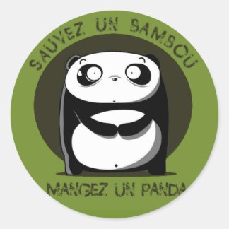 Sauvez un bambou ronde sticker
