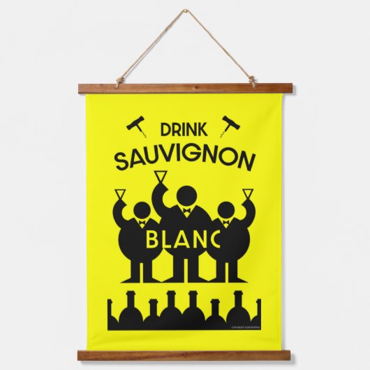 Sauvignon Blanc wijn drinker Hangend Wandkleed (Voorkant)