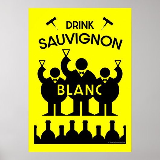 Sauvignon Blanc wijn drinker   Poster (Voorkant)