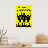 Sauvignon Blanc wijn drinker   Poster (Keuken)