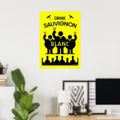 Sauvignon Blanc wijn drinker   Poster (Thuiskantoor)