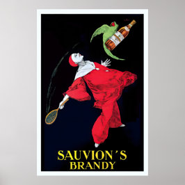 Sauvion's Brandy Vintage Voedsel en Drank Poster v