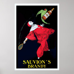 Sauvion's Brandy Vintage Voedsel en Drank Poster v
