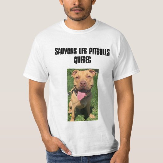 Sauvons les Pitbulls Quebec T-shirt (Voorkant)