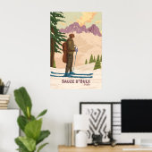 Sauze d'Oulx Skigebied Reisposter Poster (Thuiskantoor)
