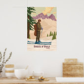 Sauze d'Oulx Skigebied Reisposter Poster (Keuken)