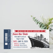 Sava de datum Cruise instapkaart uitnodiging (Staand voorkant)