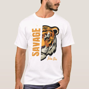 Savage bengaals tijger wild typografie alpha man t-shirt