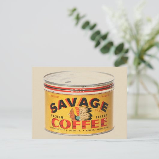 SAVAGE COFFEE  KOFFIE-BRIEFKAARTEN BRIEFKAART (Staand voorkant)