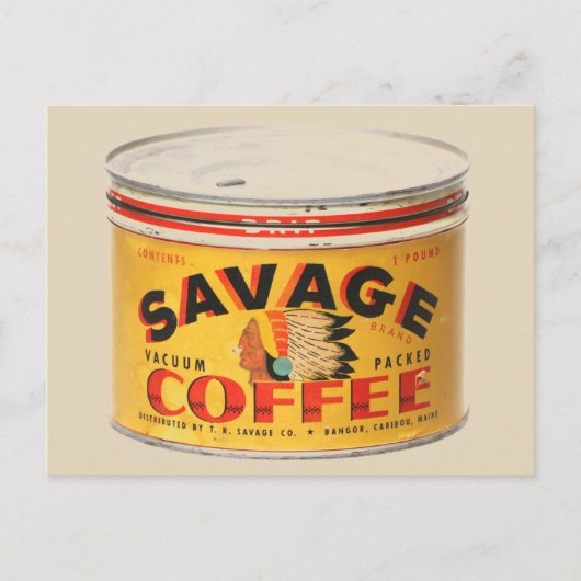 SAVAGE COFFEE  KOFFIE-BRIEFKAARTEN BRIEFKAART (Voorkant)