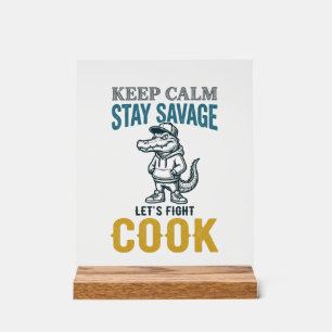 Savage Cook Alligator Vintage Gravure Grafisch_1 Acryl Bord