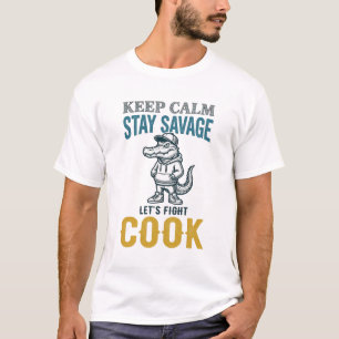 Savage Cook Alligator Vintage Gravure Grafisch_1 T-shirt