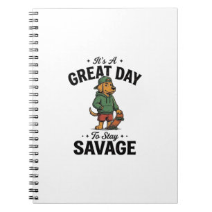 Savage Dog Vintage Gravure T-Shirt Ontwerp_1 Notitieboek