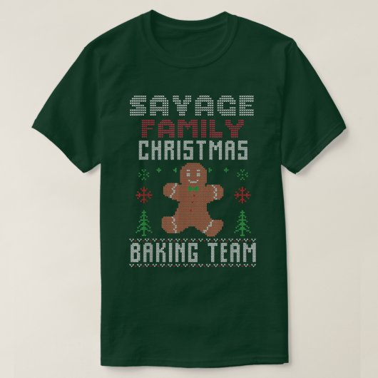 Savage Family Christmas Baking Team Matching ginge T-shirt (Design voorkant)