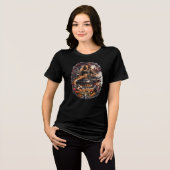 Savage Garage Aangepaste Fabricator Vrouwelijke Mo Tri-Blend Shirt (Voorkant volledig)
