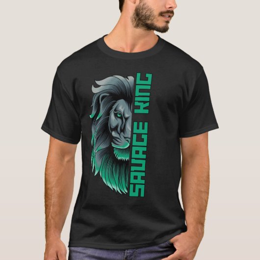 Savage King - Bold Lion geïnspireerd T-shirt (Voorkant)