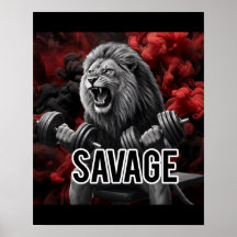 Savage Leeuw Gym Workout Fitness Motivatie