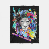Savage Lion Sticker  Fleece Deken (Voorkant)