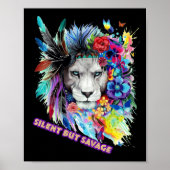 Savage Lion Sticker  Poster (Voorkant)