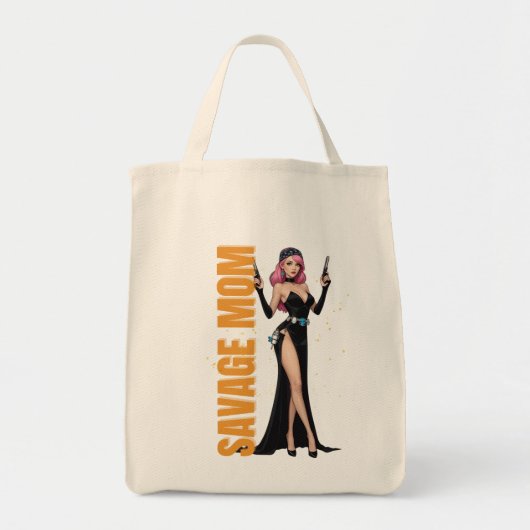 Savage Mom-Canvas tas | Bold Fashionista Moeder Gi (Voorkant)