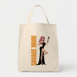 Savage Mom-Canvas tas | Cool Mom Gift voor moedige