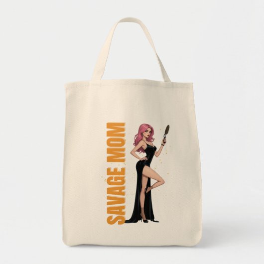 Savage Mom-Canvas tas | Cool Mom Gift voor moedige (Voorkant)