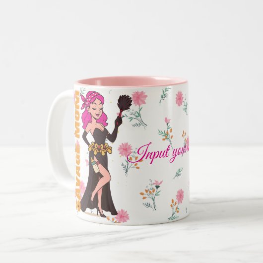Savage Mom Funny Mug – Sassy Moederdag cadeau Tweekleurige Koffiemok (Voorkant links)