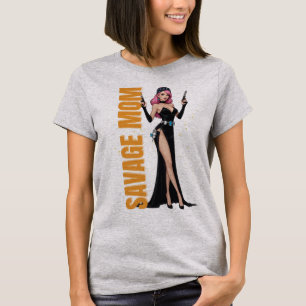 Savage Mom Grafisch T-shirt Vet en Fierce Mom Gi