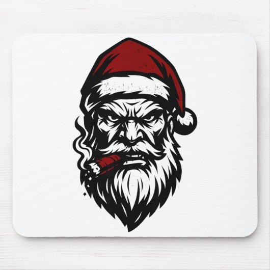 Savage Santa Claus Smoking Cigar Christmas  Muismat (Voorkant)
