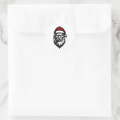 Savage Santa Claus Smoking Cigar Christmas  Ronde Sticker (Tas)